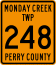 Monday Creek Township, Perry County, Ohio, route marker