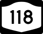 New York State Route 118 marker