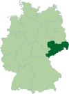 Map of Germany:Position of Saxony highlighted