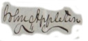 Signature of John Appleton