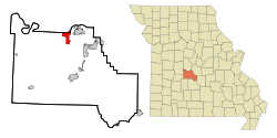 Location of Sunrise Beach, Missouri
