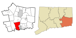 Location in New London County, Connecticut
