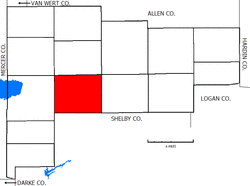 Location of Washington Township in Auglaize County