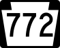 Pennsylvania Route 772 marker