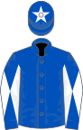 Royal blue, white diabolo on sleeves, star on cap