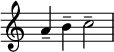  { \override Score.TimeSignature #'stencil = ##f \relative c'' { a4-- b-- c2-- } } 