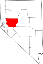 Map of Nevada highlighting Churchill County