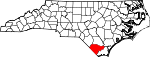 State map highlighting Columbus County