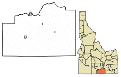 Location of Declo in Cassia County, Idaho.