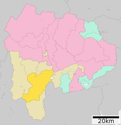 Location of Minobu in Yamanashi Prefecture
