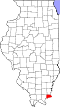 State map highlighting Hardin County
