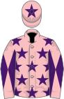 Pink, purple stars, diabolo on sleeves and star on cap