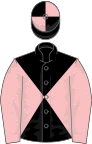 Black and pink diabolo, pink sleeves, quartered cap