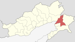 Location of Lohit district in Arunachal Pradesh