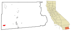 Location in Imperial County and the state of California