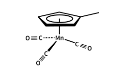 Methylcyclopentadienyl-Manganese-Tricarbonyl Skeletal.svg
