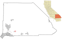 Location in San Bernardino County and the state of California