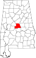 State map highlighting Chilton County