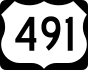 U.S. Route 491 marker