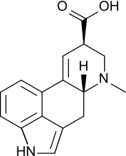 Lysergic acid chemical structure.svg