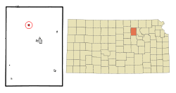 Location within Clay County and Kansas