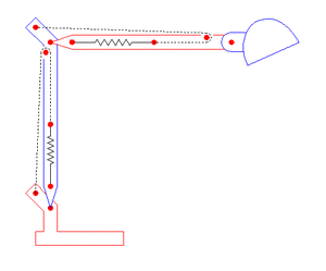 Tension springs within the arms