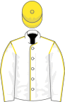 White, yellow seams, yellow cap