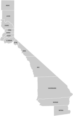 Counties on California's Eastern Border