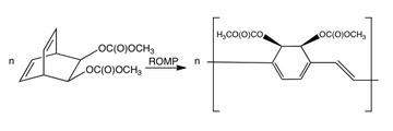 Ring-opening metathesis polymerization to synthesize PPV revised.png