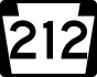 Pennsylvania Route 212 marker