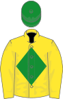Yellow, green diamond, green cap