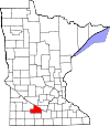 State map highlighting Brown County