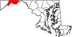 State map highlighting Allegany County