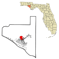 Location in Bay County and the state of Florida