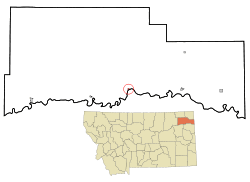 Location of Brockton, Montana