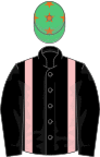 Black, Pink braces, Emerald Green cap, Orange stars
