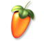 The logo for FL Studio. This is seen on latest versions and while the workstation is on.