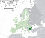 Map showing Bulgaria in Europe