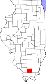 Map of Illinois highlighting Williamson County