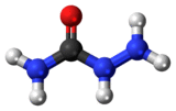 Ball-and-stick model of the semicarbazide molecule