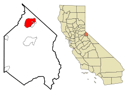 Location in Alpine County and the state of California