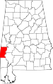State map highlighting Choctaw County