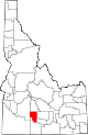 State map highlighting Gooding County