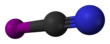 Ball and stick model of cyanogen iodide