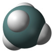 Space-filling model of the germane molecule