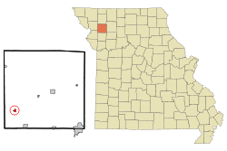 Location of Clarksdale, Missouri