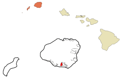 Location in Kauai County and the state of Hawaii