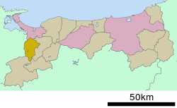 Location of Nanbu in Tottori Prefecture