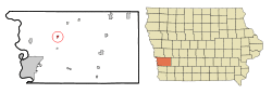Location of Underwood, Iowa
