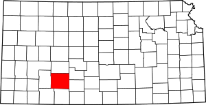 Map of Kansas highlighting Ford County